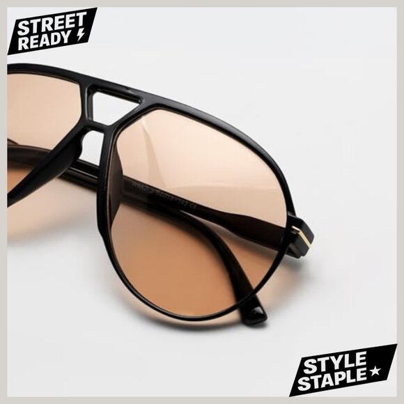 Retro Aviator Sunglasses Oversized Square Frame UV Protection Unisex main image 6